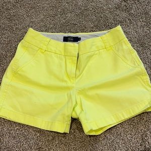 Jcrew 4” neon yellow chino shorts